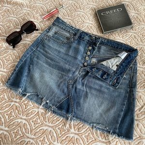 AEO Rip & Repair Hi-Rise Vintage Festival Denim Mini Skirt